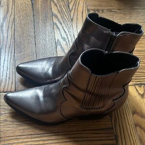 Indigo silver black cowboy boots size 9 metallic like new